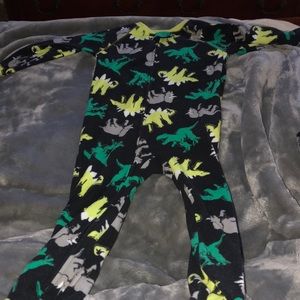 Little boys dinosaur footie pjs